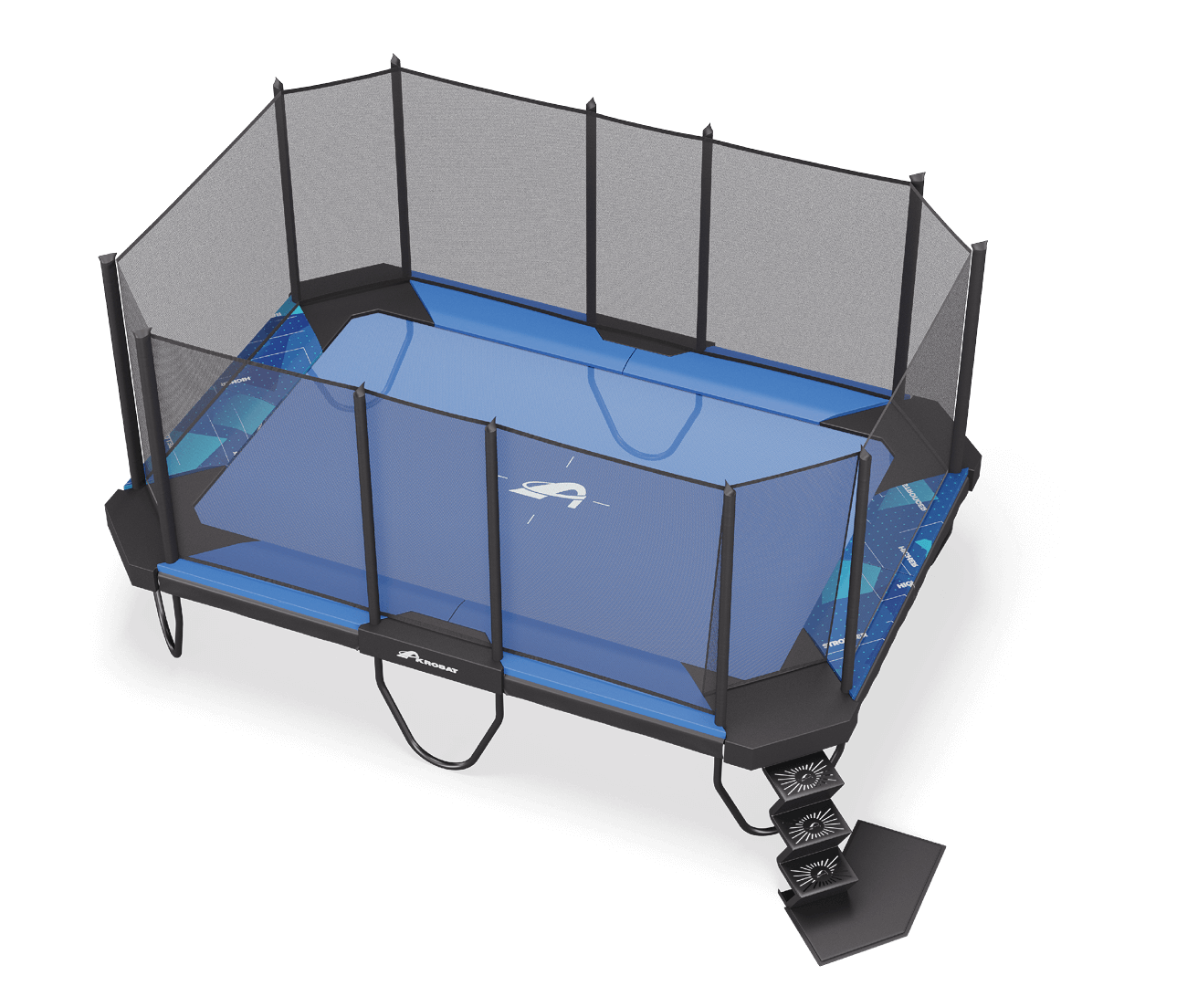 Ground Trampoline – Blue Graphic Pad and Black Jump Mat